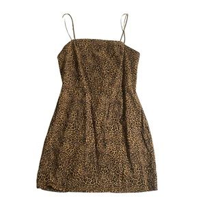Urban Outfitters Leopard Print Mini Dress Spaghetti Strap